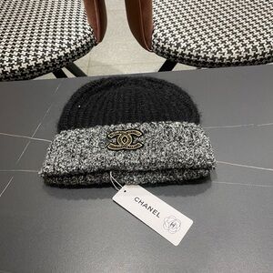 Black and Gray Knit Hat